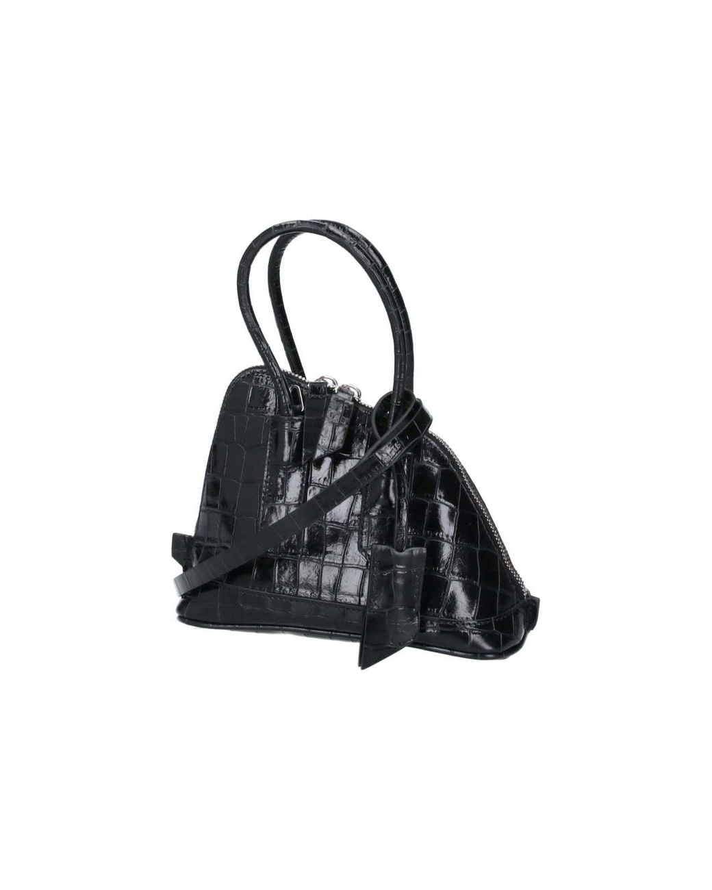 The Attico Black The Embossed Zipped Top Handle Bag