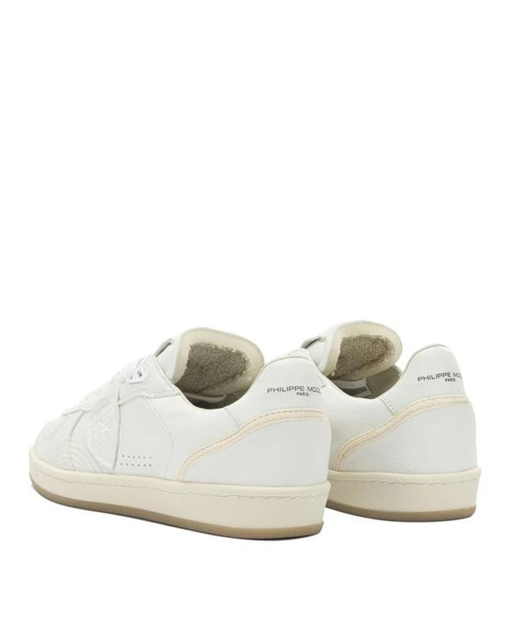 Philippe Model White Leather Sneakers With Light Sole for men