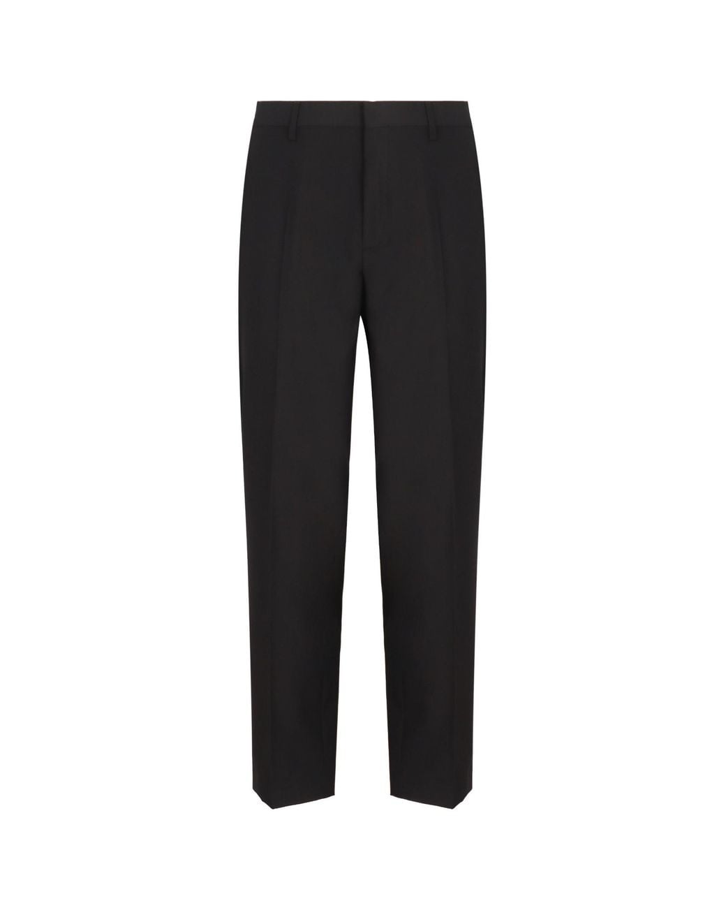 Dries Van Noten Black Straight Leg Tailored Pants for men