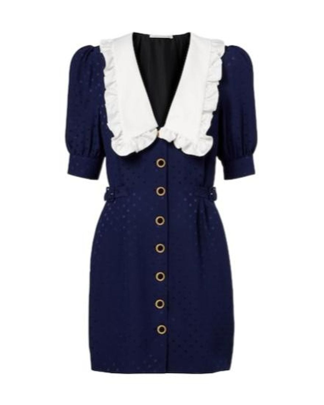 Alessandra Rich Blue Belted Silk Jacquard Minidress