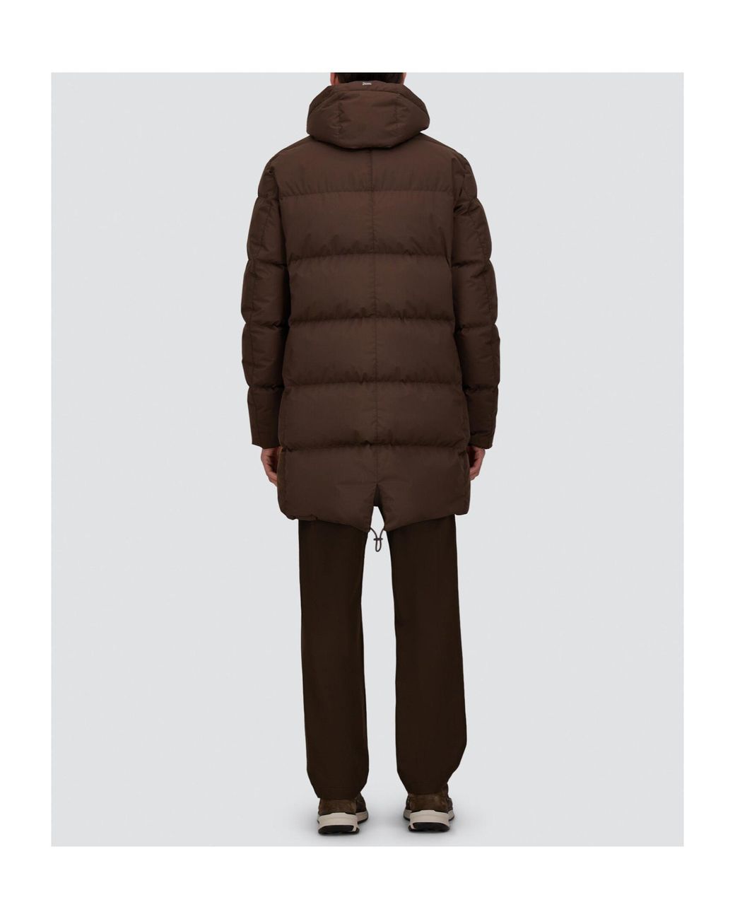 Herno Brown Hooded Down Jacket for men