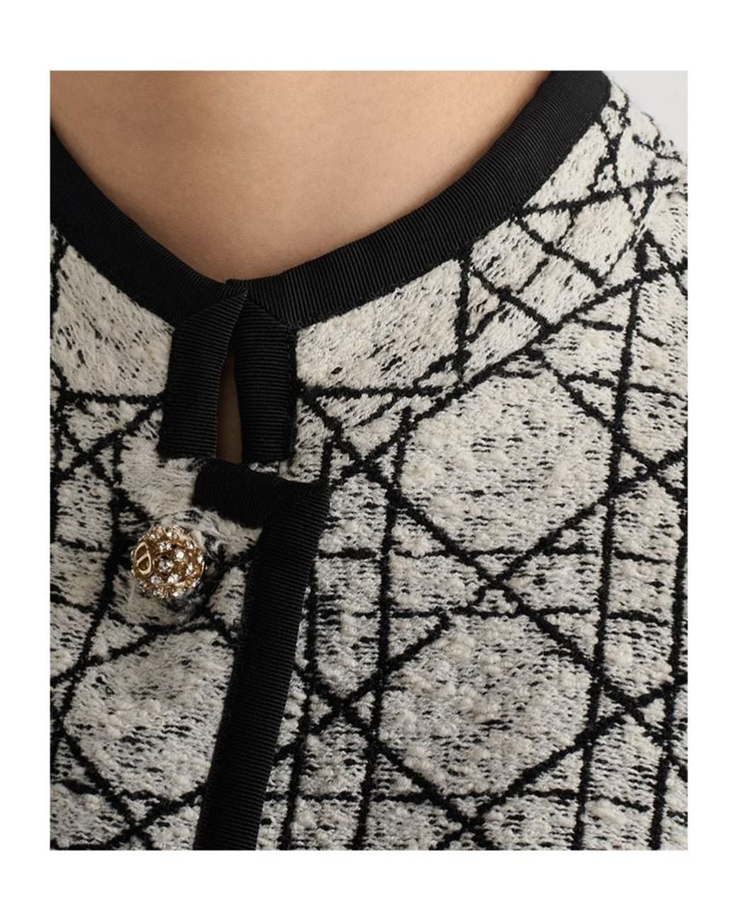Dior White Christian Macrocannage Cropped Jacket