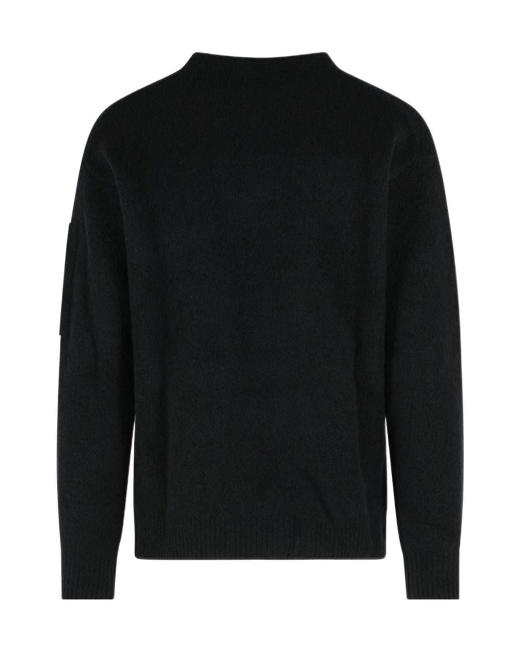 C P Company Black Long-Sleeved Crew-Neck Knit Top for men