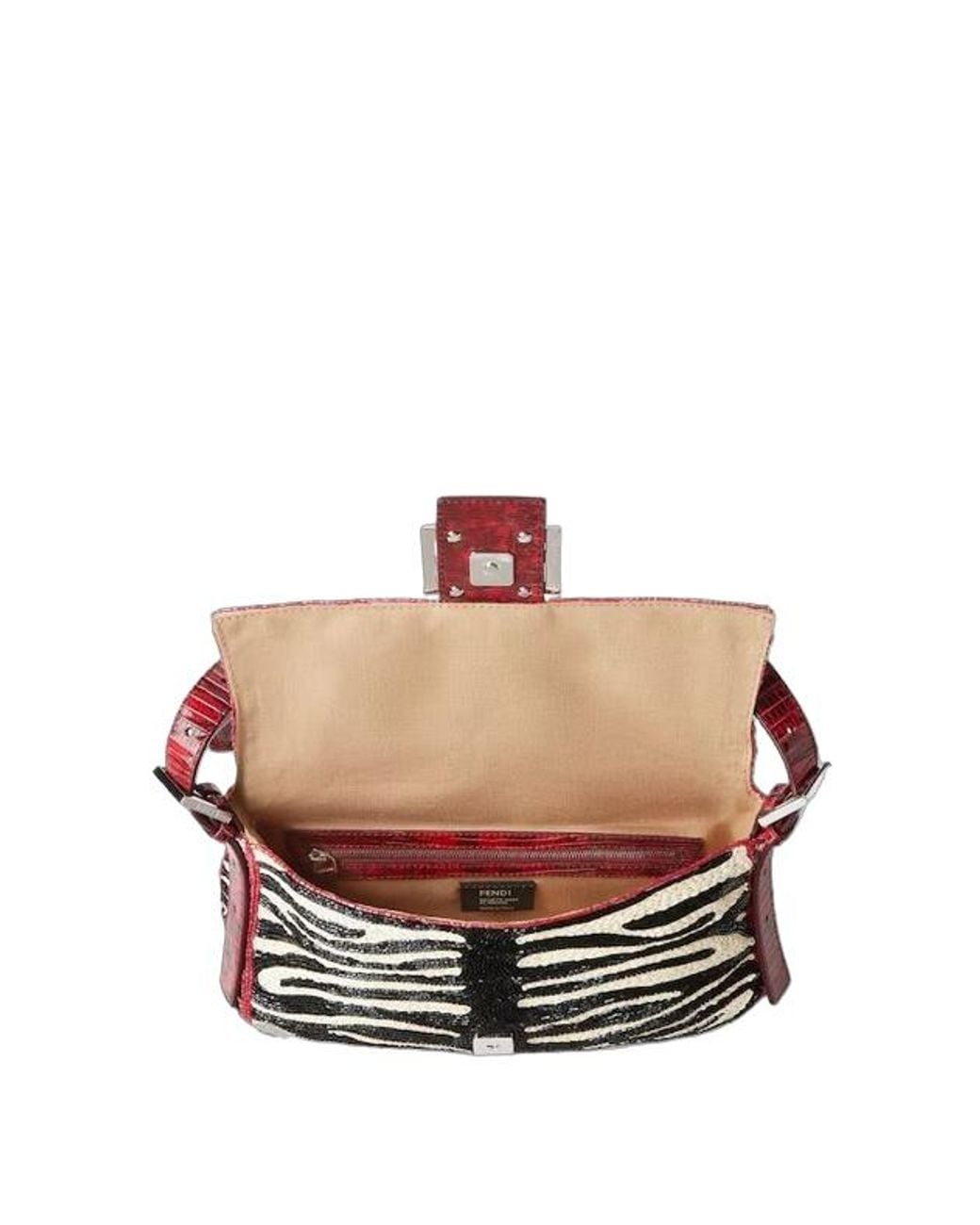 Fendi Red Baguette Shoulder Bag