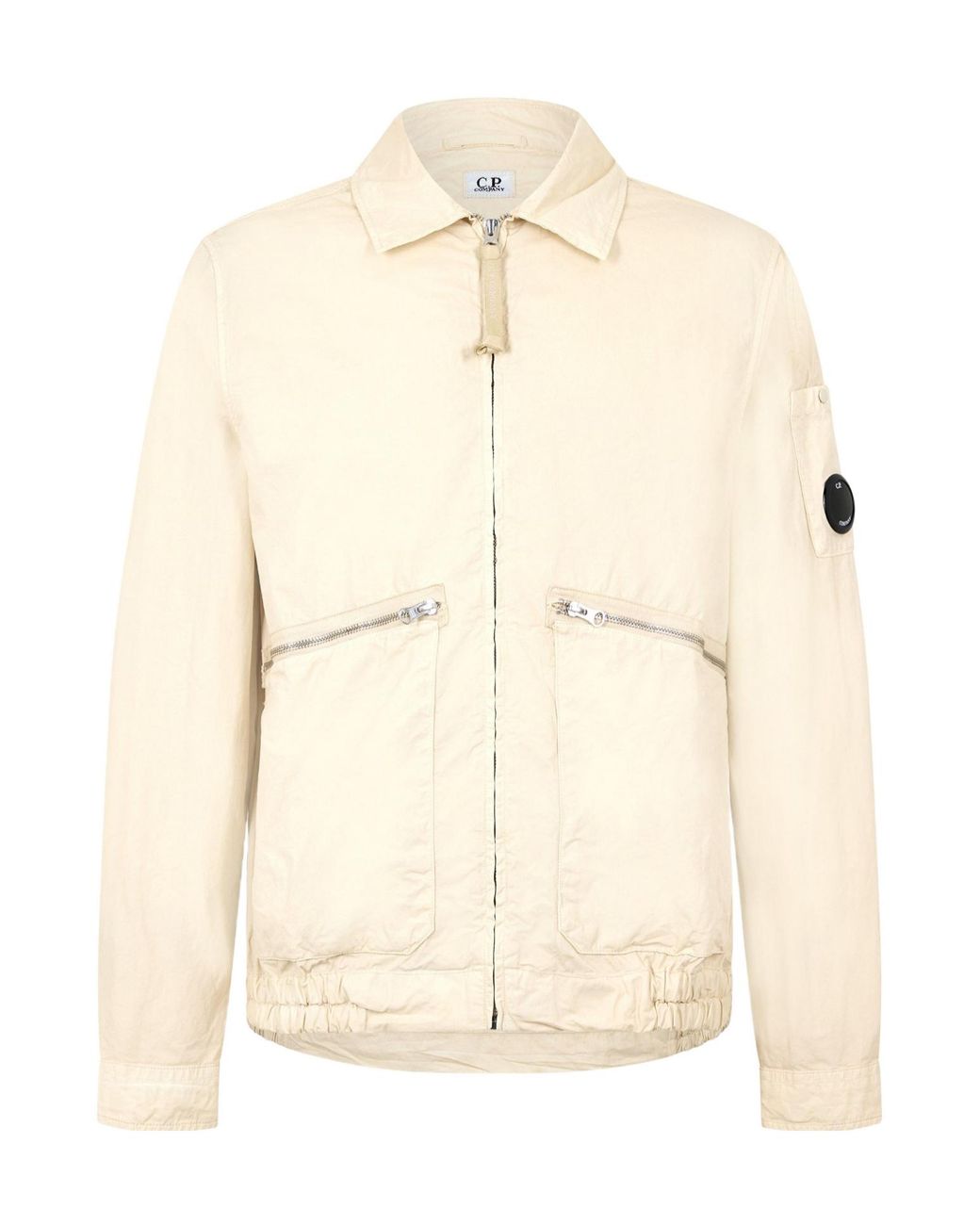 C P Company Natural Zip-Up Shirt Jacket With Collar for men