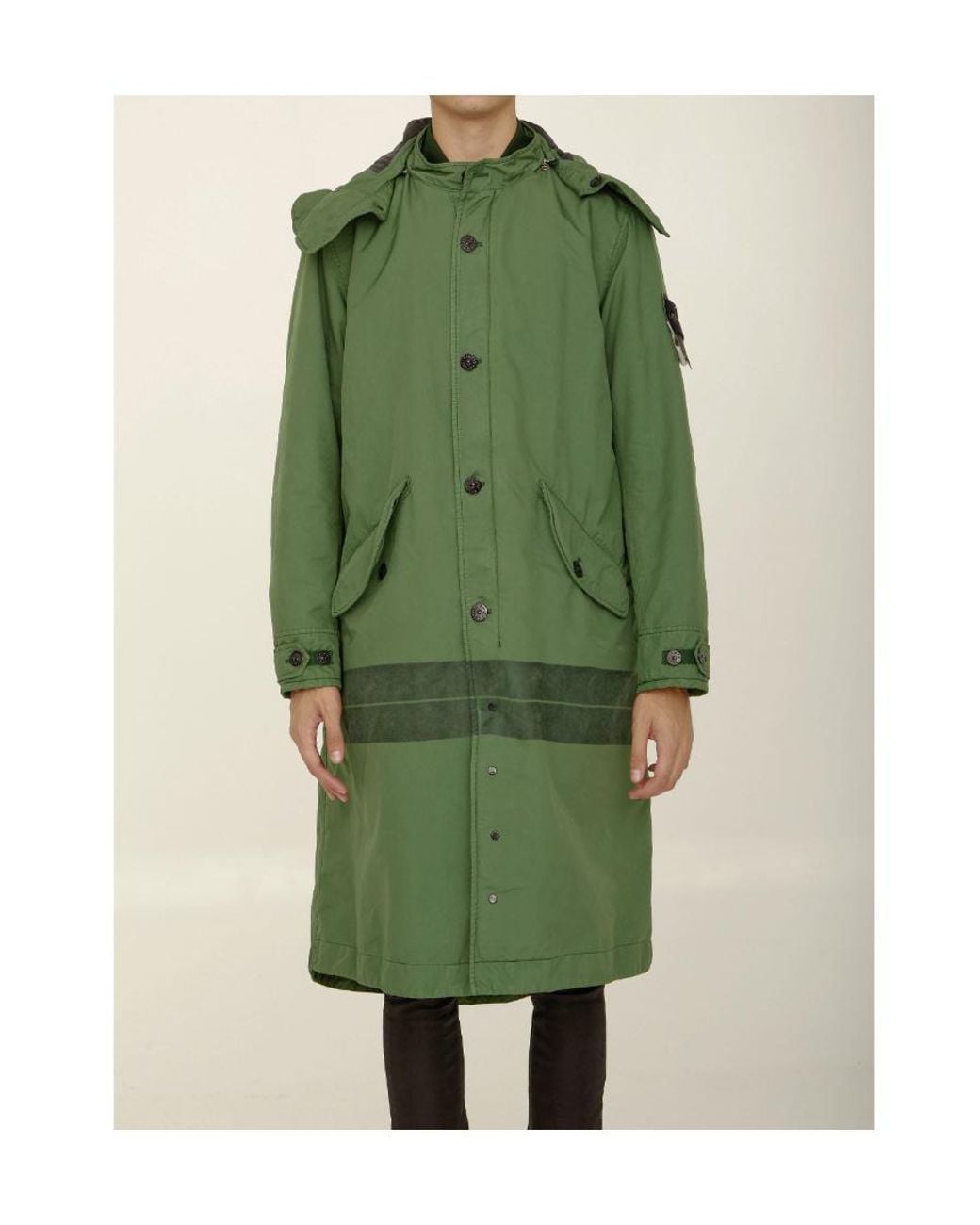 Stone Island Green Logo Windbreaker for men