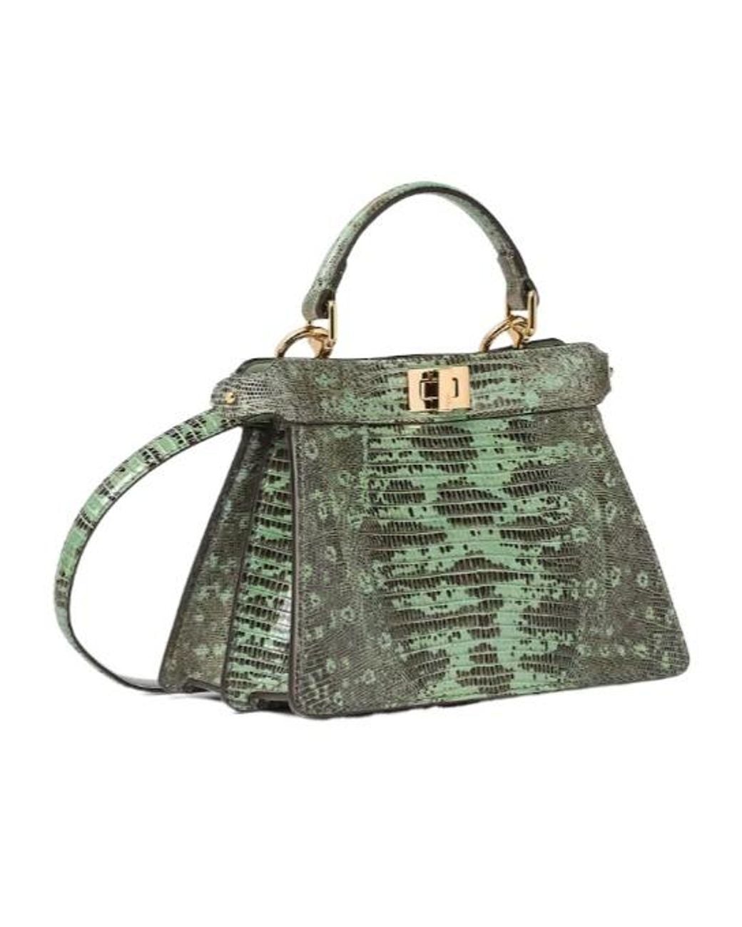 Fendi Green Lizard Leather Bag