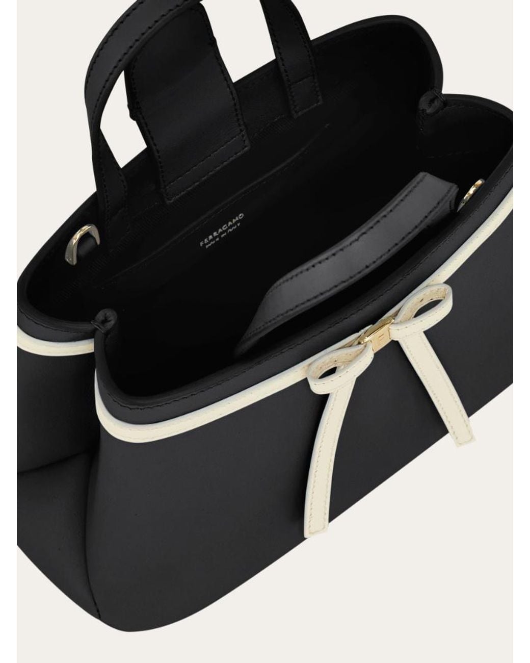 Ferragamo Black Ferragamo Bow Detail Mini Top Handle Bag