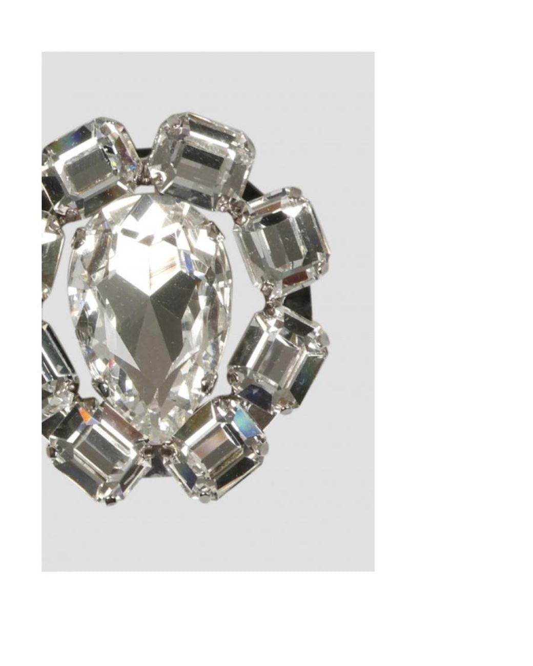 Alessandra Rich White Crystal-Embellished Clip-On Earrings