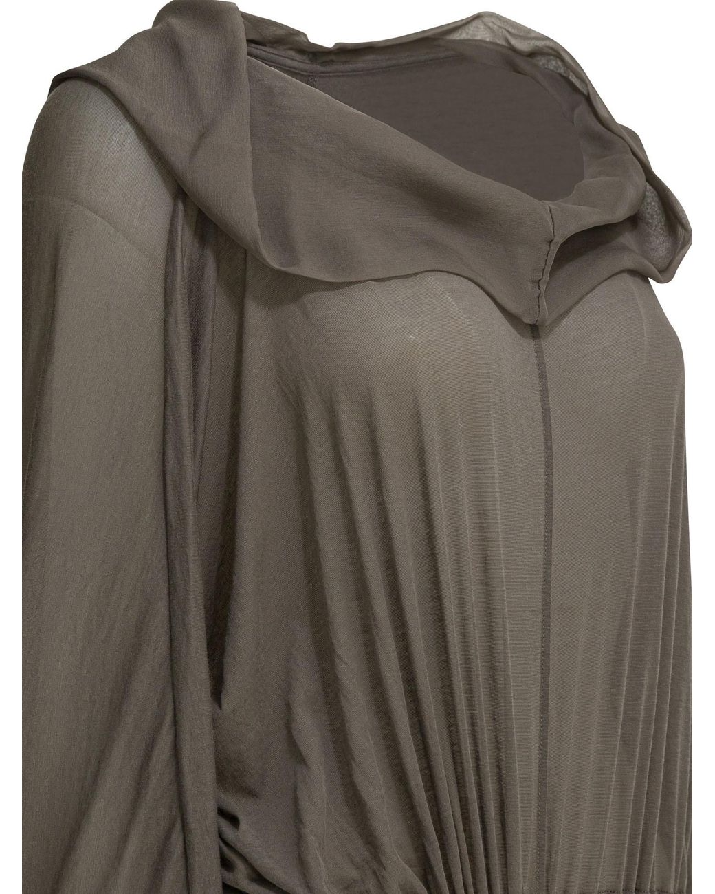 Rick Owens Green Hooded T-Shirt