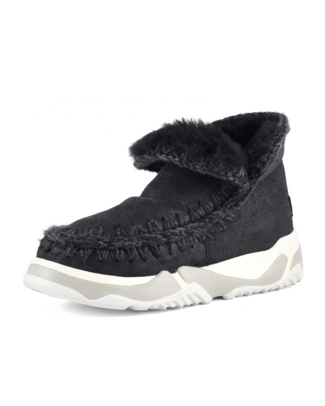 Mou Blue Eskimo Hand-Crochet Stitch Trainers