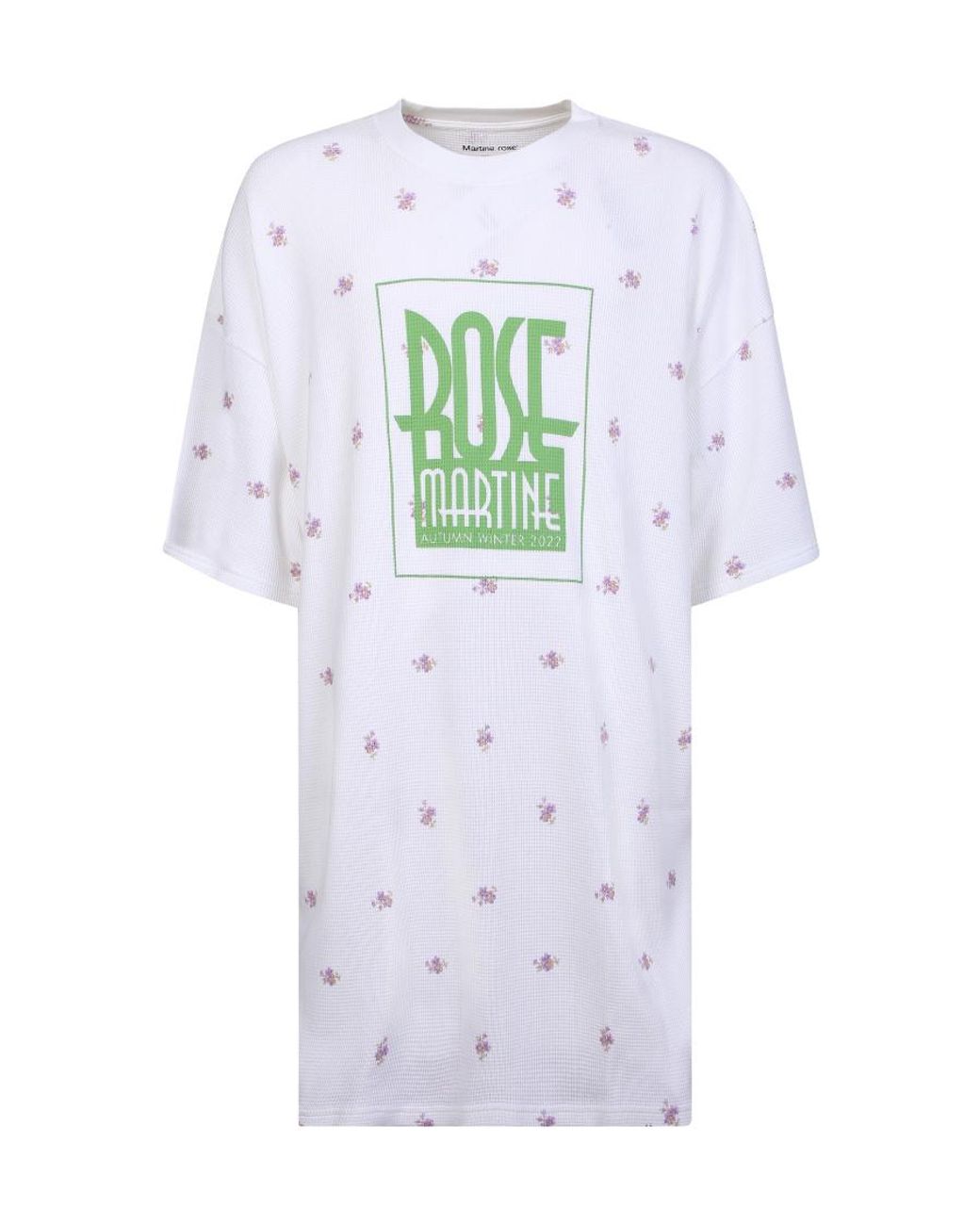 Martine Rose White Long Printed Floral Print T-Shirt for men