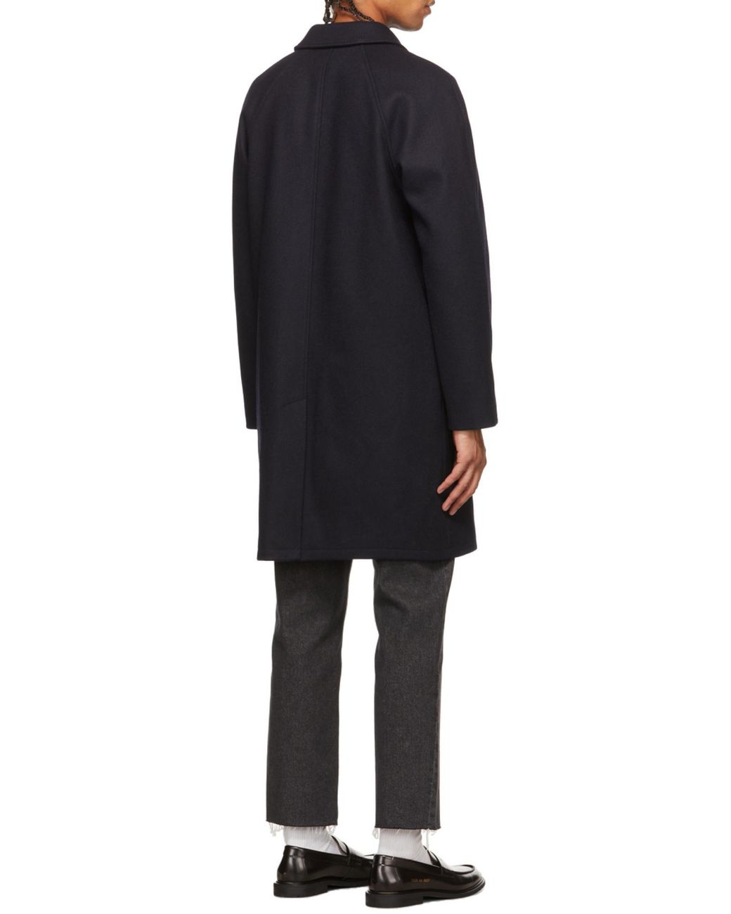 A.P.C. Blue Boxy Single-Breasted Coat for men