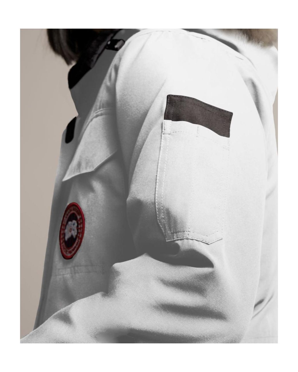 Canada Goose White Expedition Parker Down Jacket