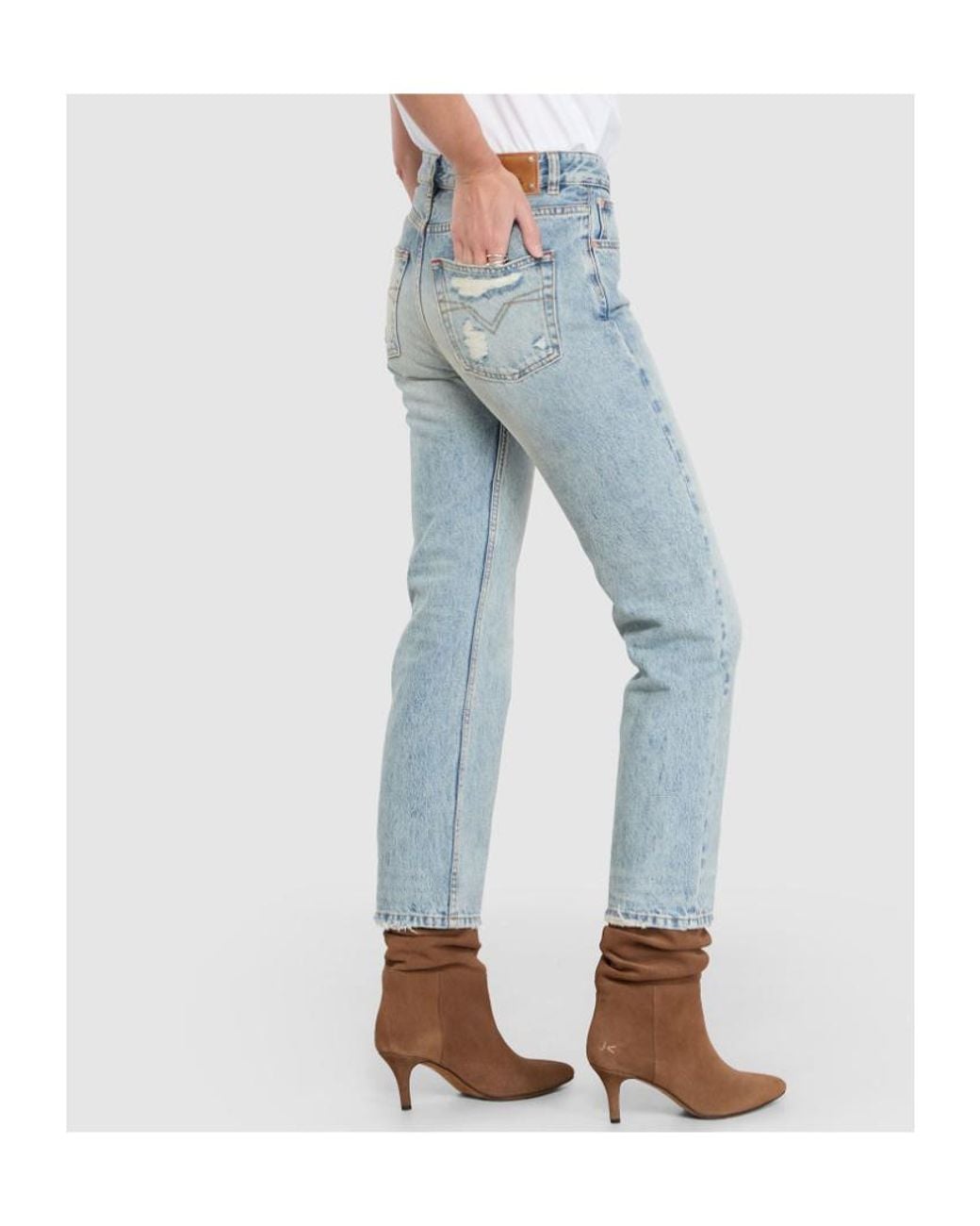 Isabel Marant Blue Daya Logo Patch Cropped Jeans