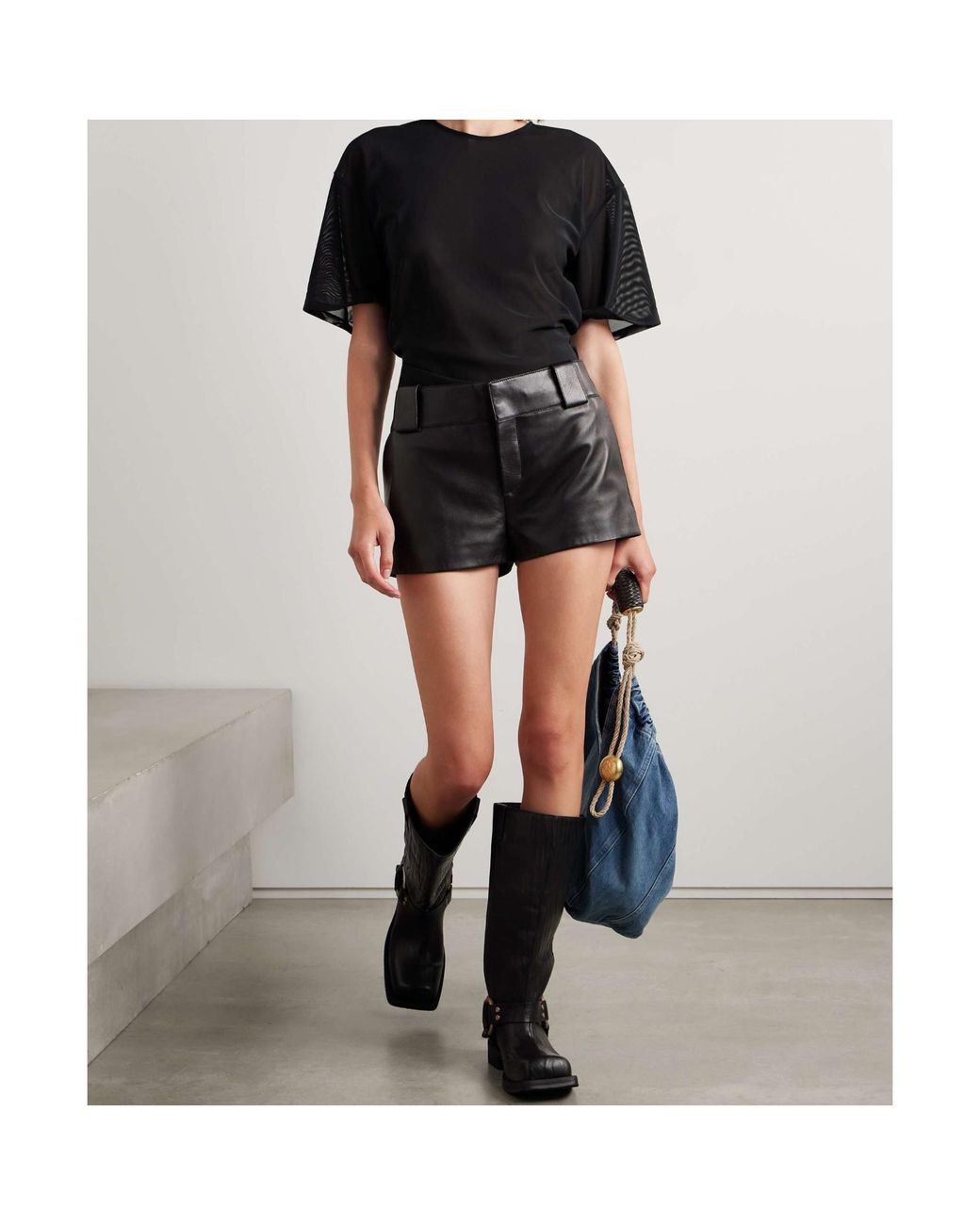 Acne Black Mesh T-Shirt