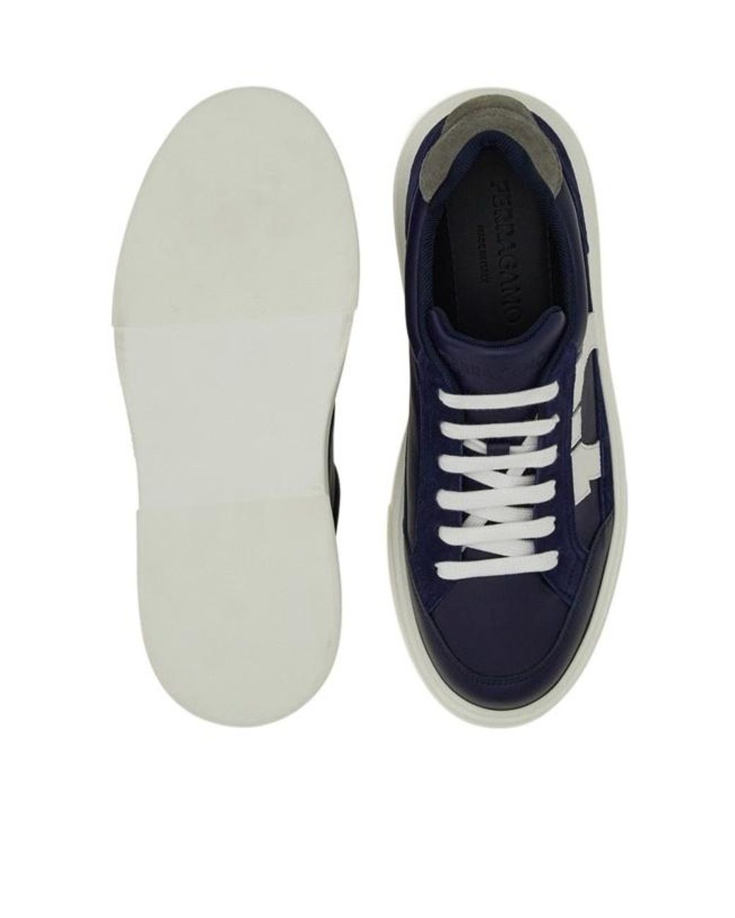 Ferragamo Blue Apos;S Cassina Gancio Low-Top Sneakers for men