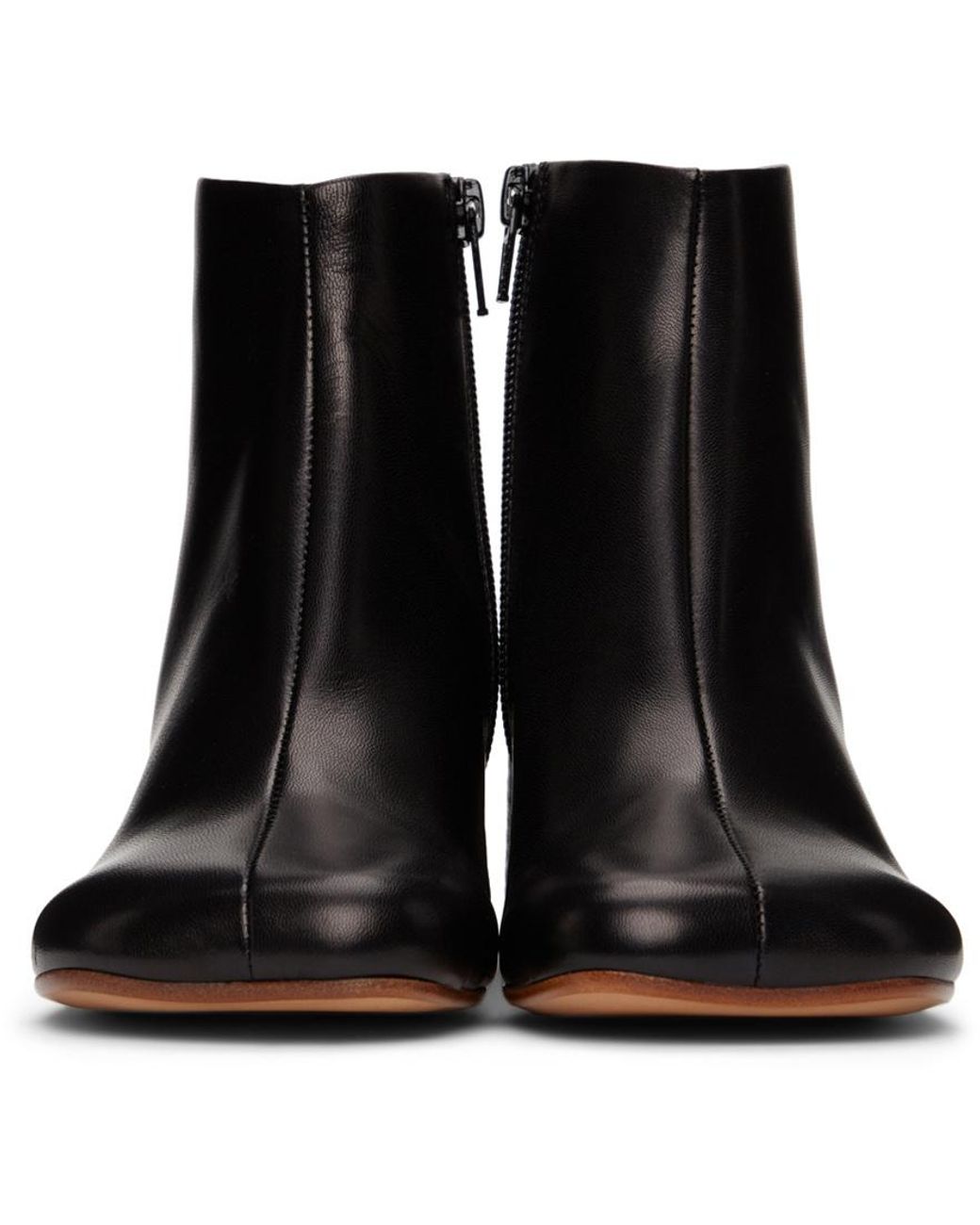 MM6 by Maison Margiela Black Square Toe Ankle Boots