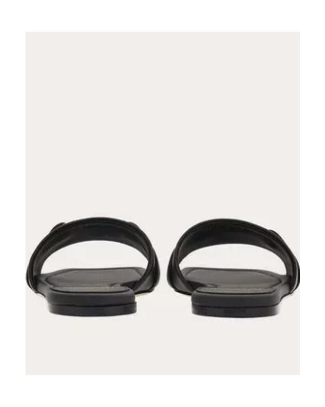 Ferragamo White Logo Plaque Flat Sandals