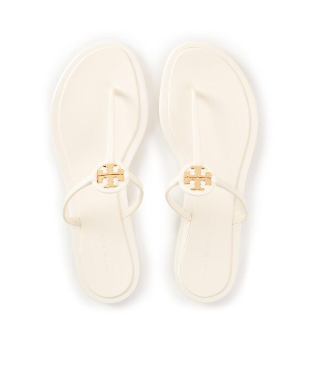 Tory Burch White Logo Flip-Flops
