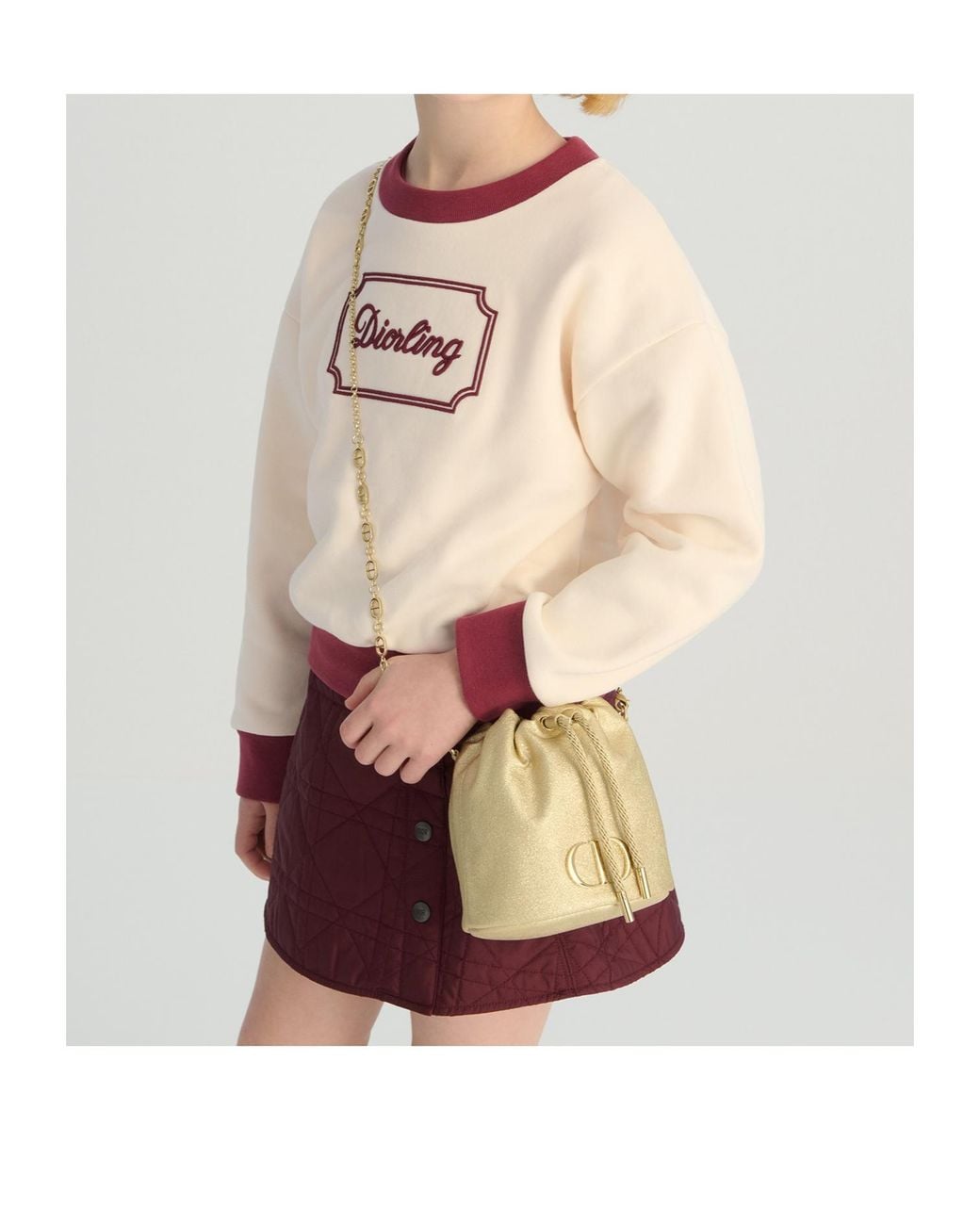 Dior Natural Drawstring Shoulder Bag