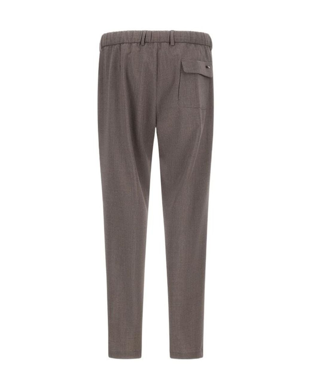 Herno Gray Tailored Regular-Fit Pants for men