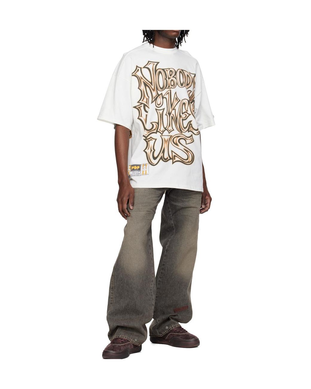 PDF CHANNEL Gray Pdf Relaxed Wide-Leg Jeans for men