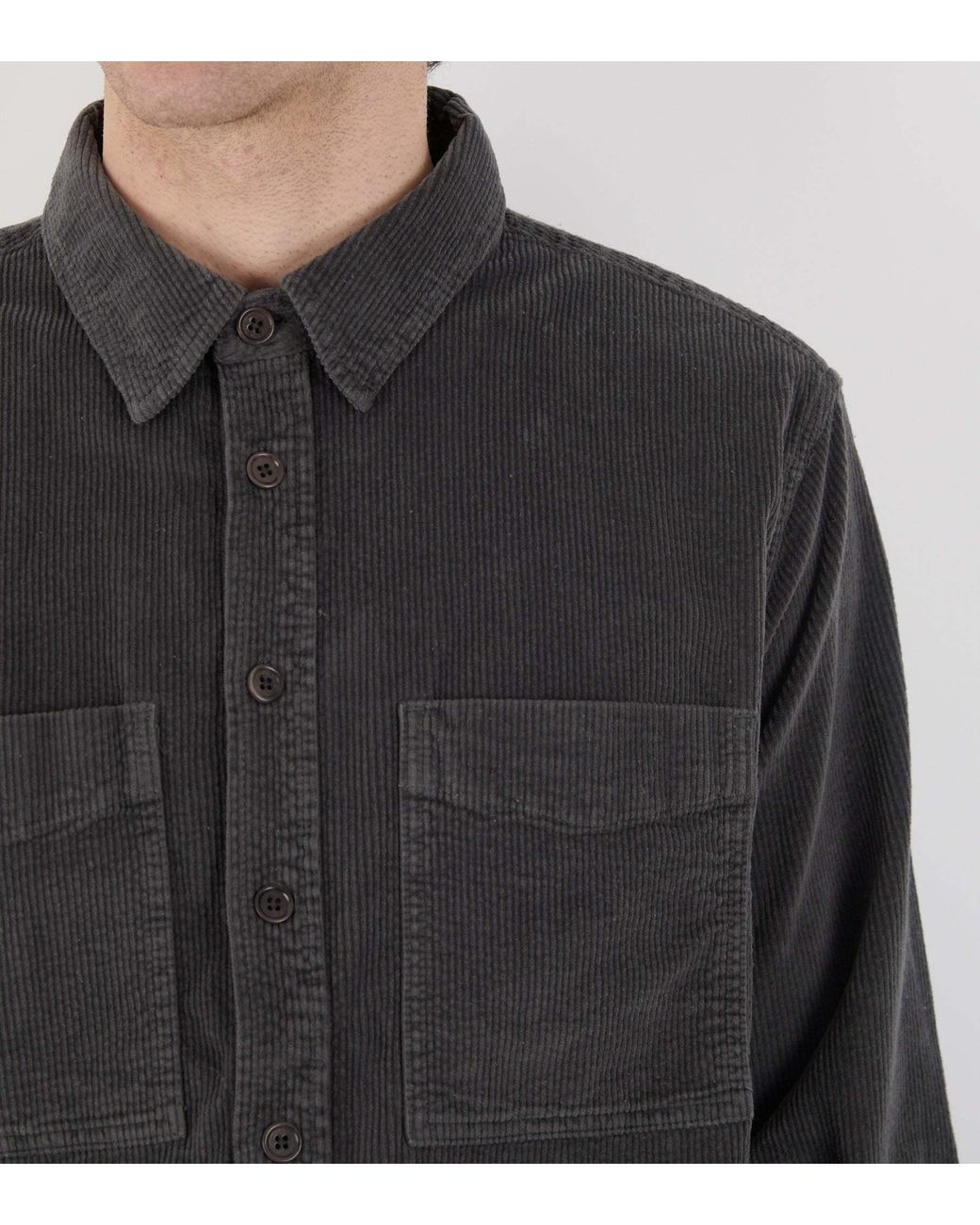 Paul Smith Gray Ps Buttoned Corduroy Shirt for men
