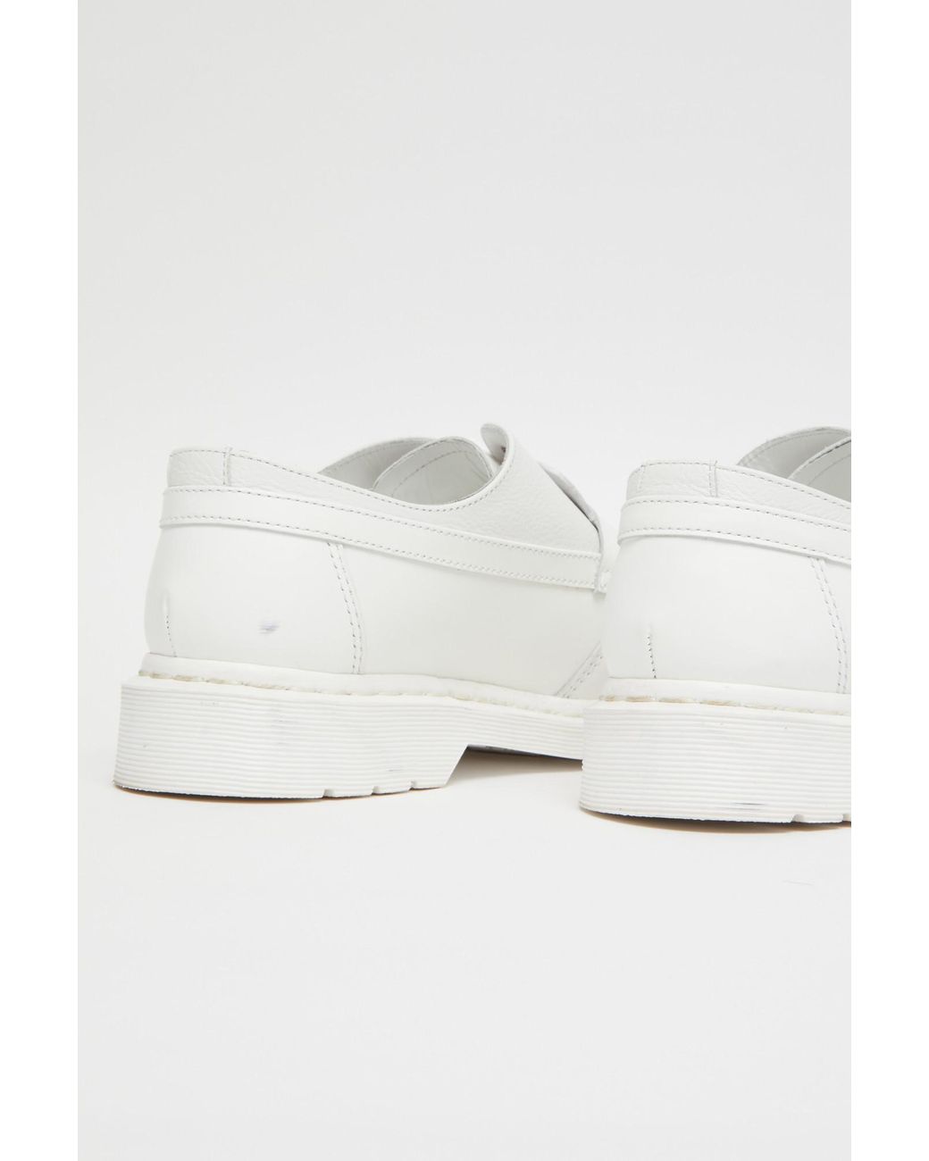 MM6 by Maison Margiela White X Dr Martens Leather Loafers