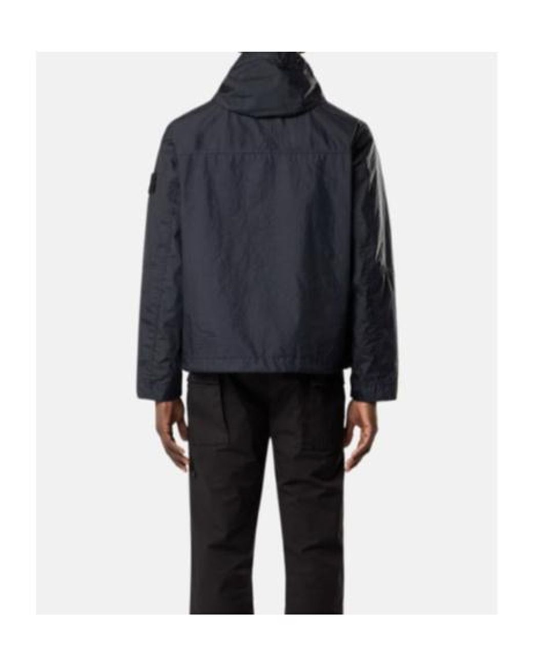 Stone Island Blue Logo Patch Hooded Jacket for men