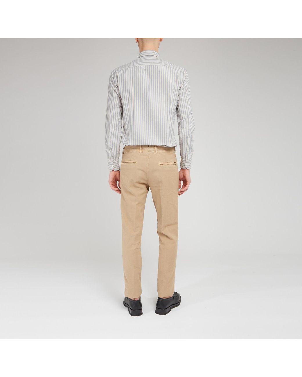 Salvatore Piccolo White Striped Long-Sleeved Shirt for men