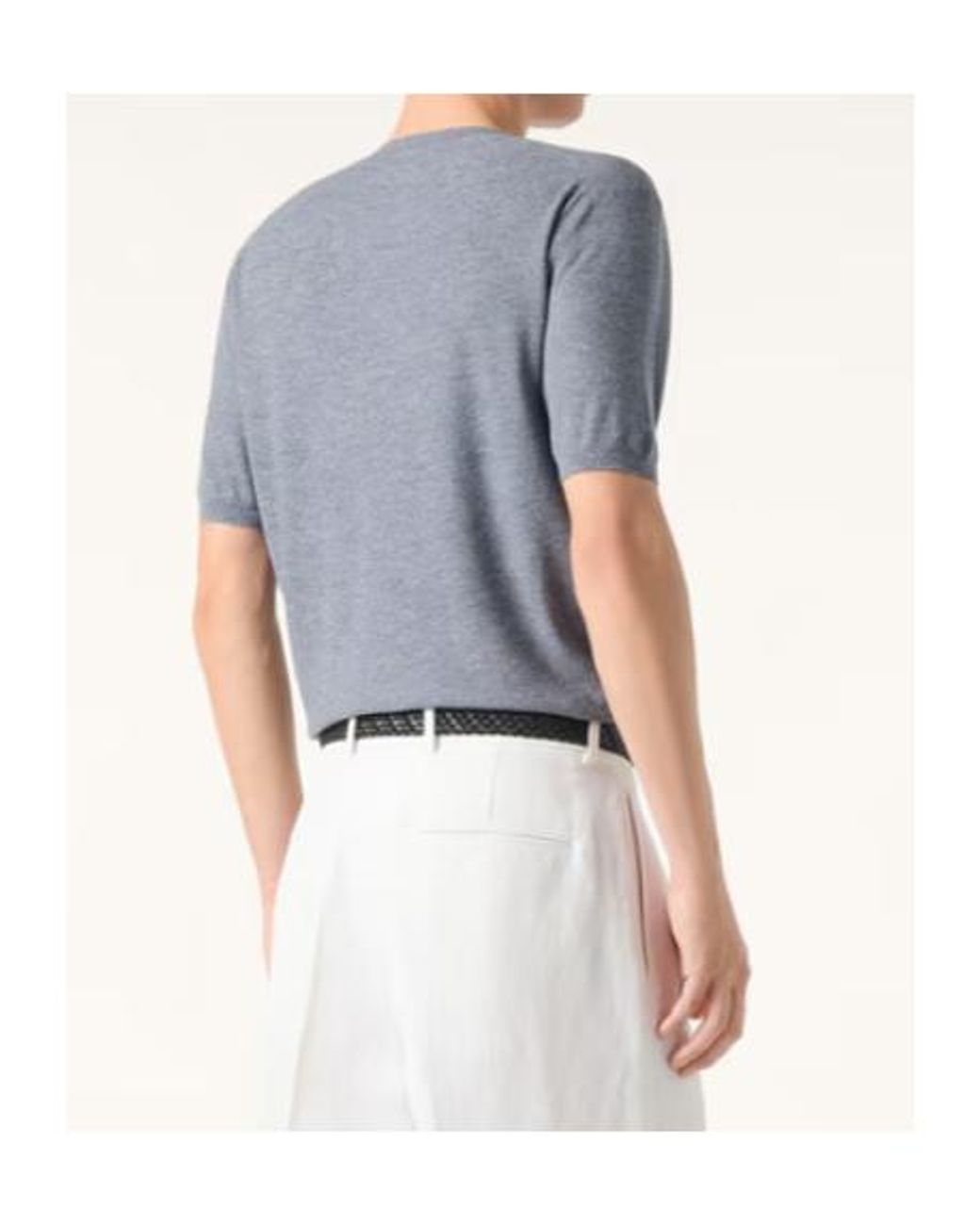 Loro Piana Blue Tartana Crewneck for men