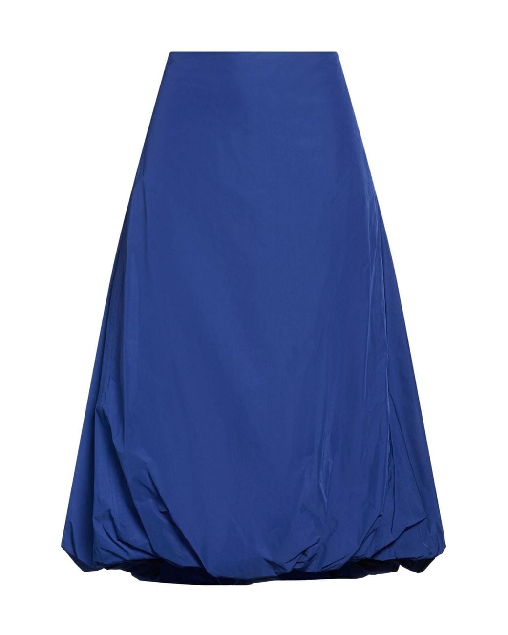 Max Mara Blue High Waist Gathered Bubble Midi Skirt