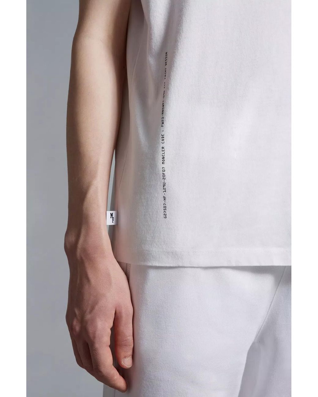 Moncler White Logo Motif T-Shirt for men