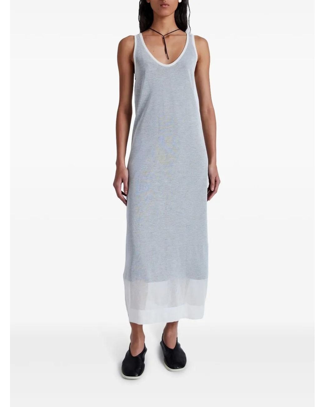 Proenza Schouler White Knitted Scoop-Neck Dress