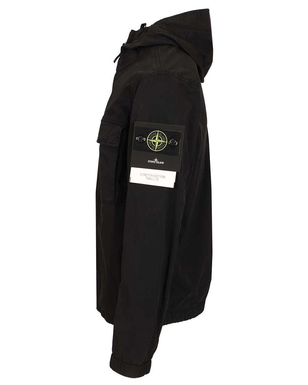 Stone Island Black Zip-Up Hooded Jacket for men