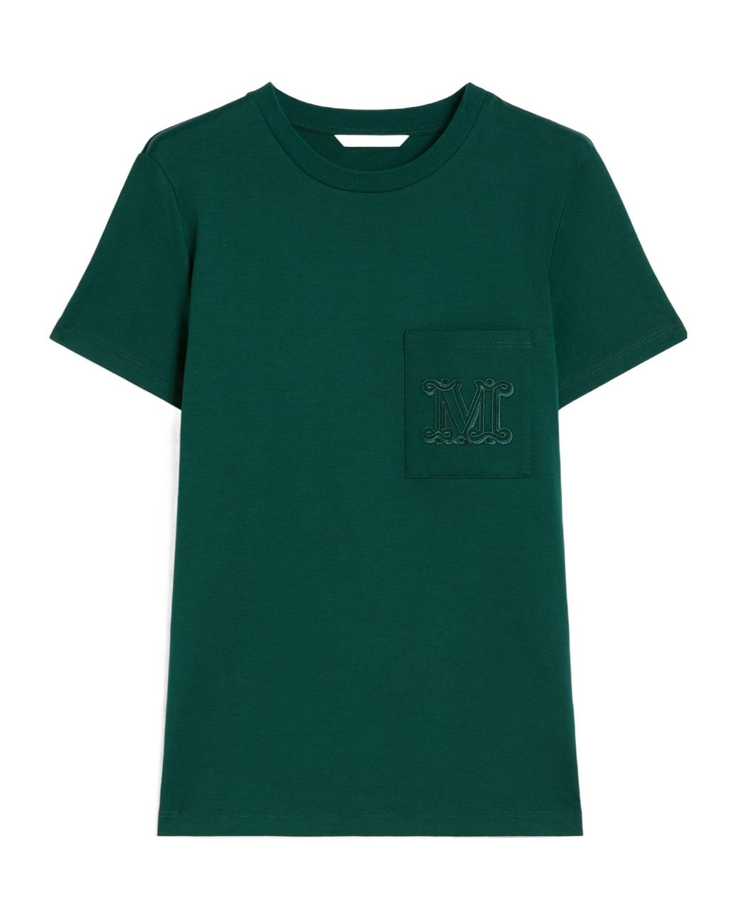 Max Mara Green Papaia Logo Embroidered Crewneck T-Shirt