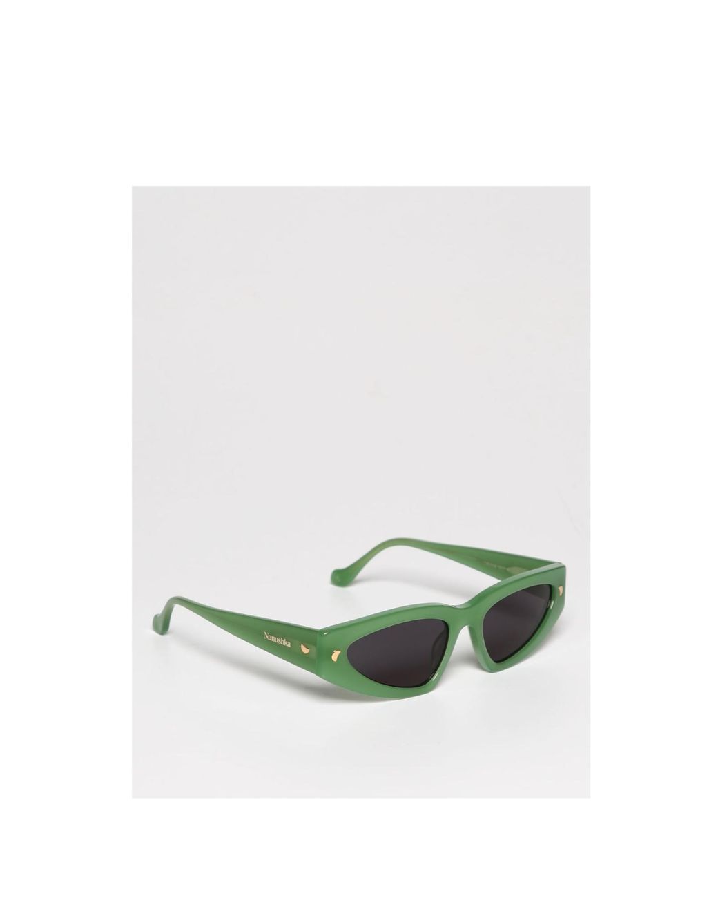 Nanushka Green Triangle Frame Sunglasses