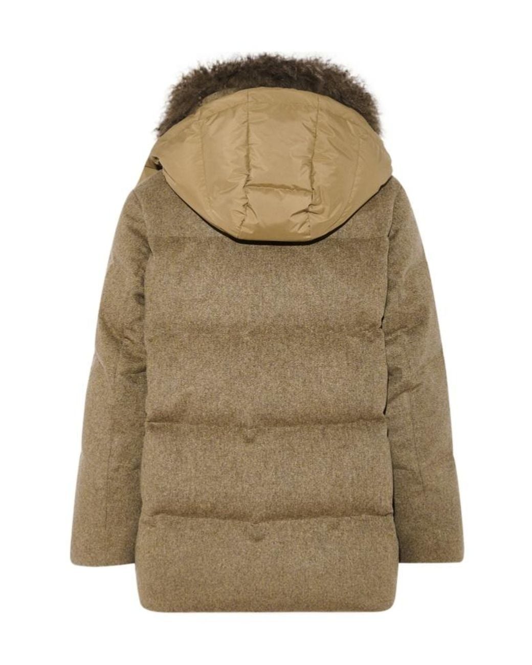 Yves Salomon Brown Cashmere Hooded Coat