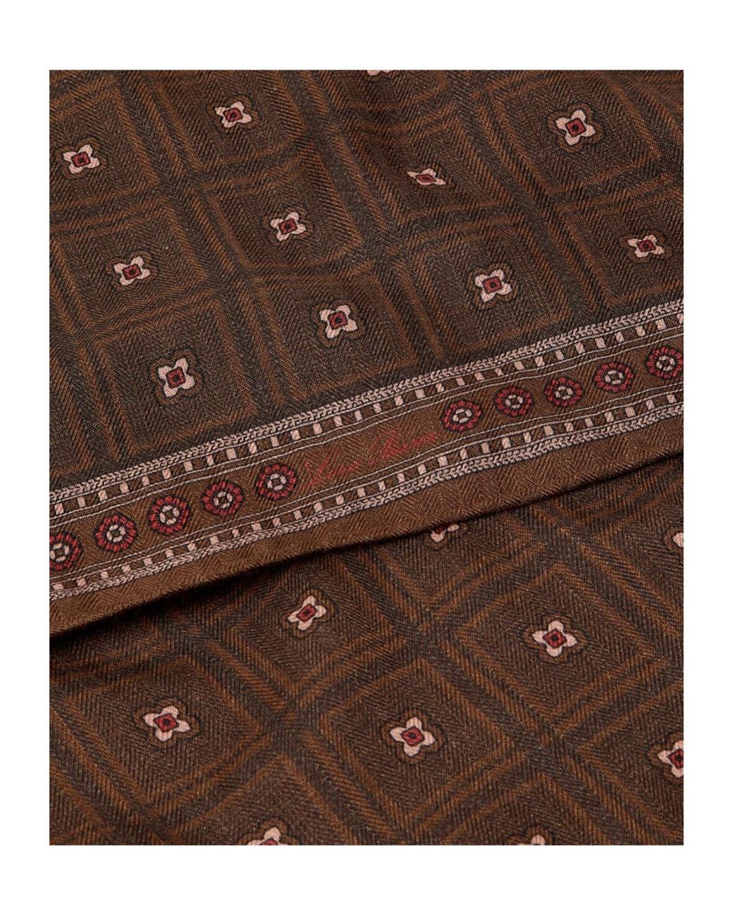 Loro Piana Brown Henry Foulard 60 X 60 for men
