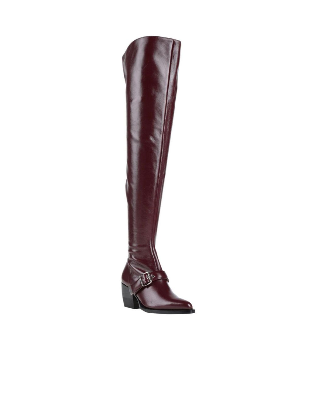 Chloé Red Simple Leather Ankle Boots