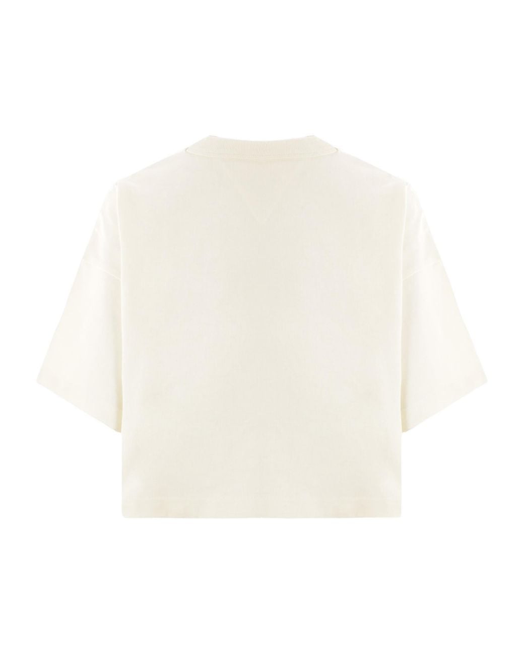 Bottega Veneta White Cropped Crewneck T-Shirt