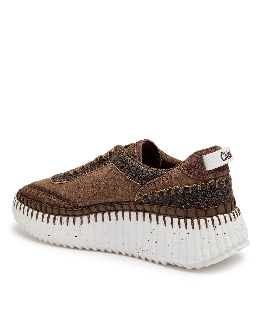 Chloé Brown Patchwork Thick-Soled Casual Shoes