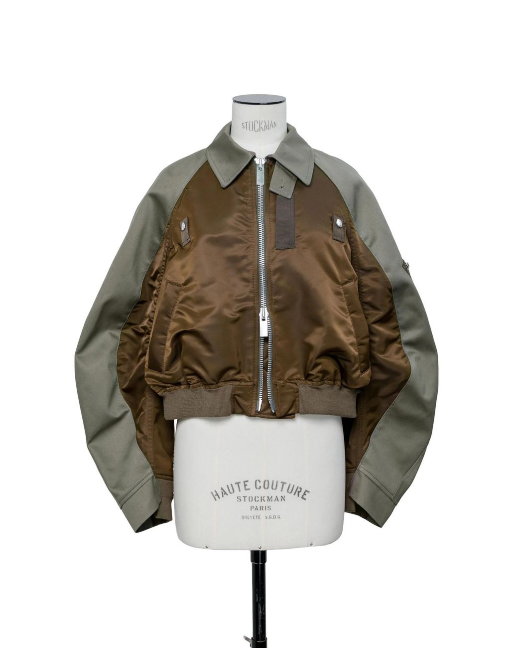 Sacai Black Twill Collared Zip-Up Blouson