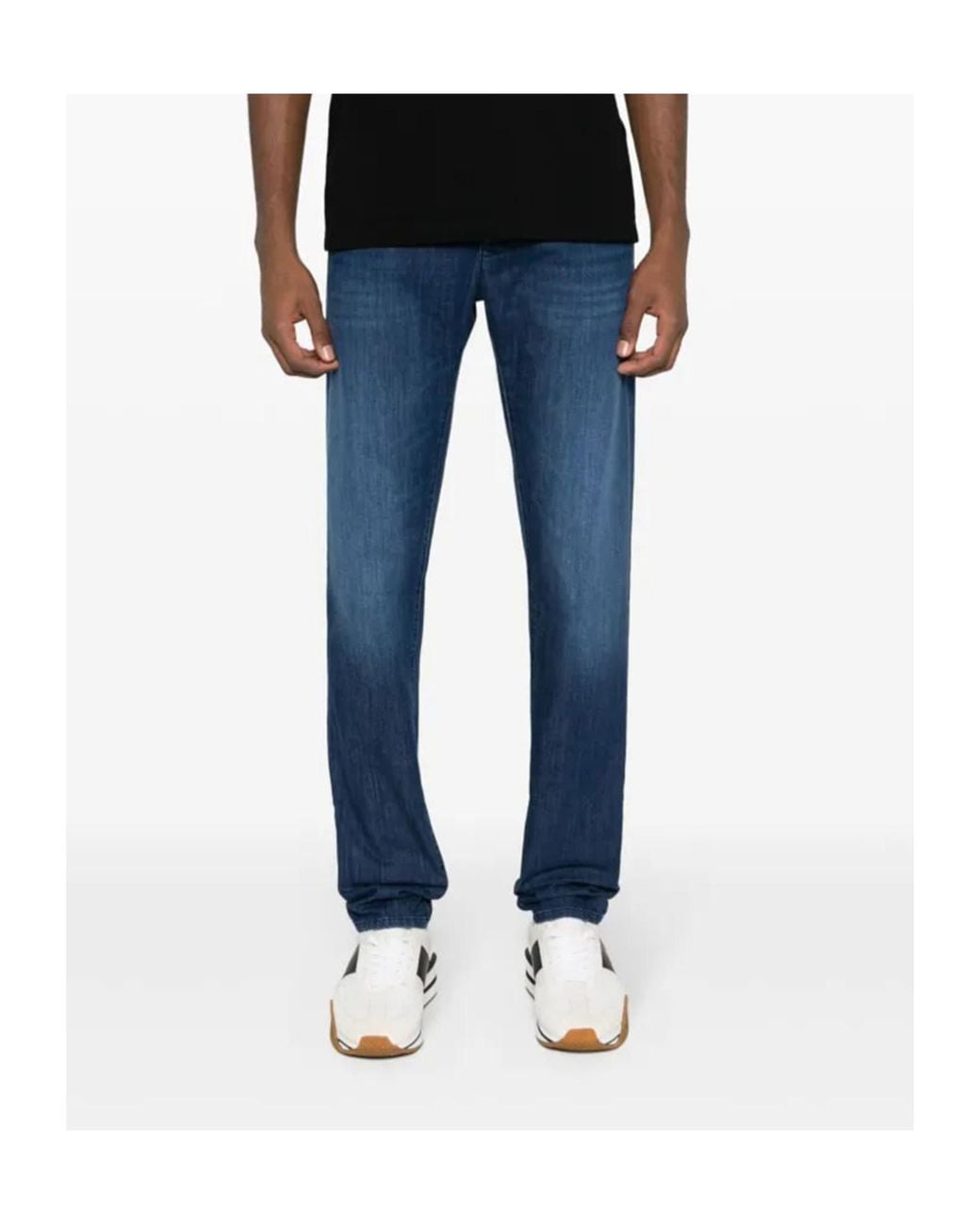Incotex Blue Logo-Patch Tapered Jeans for men