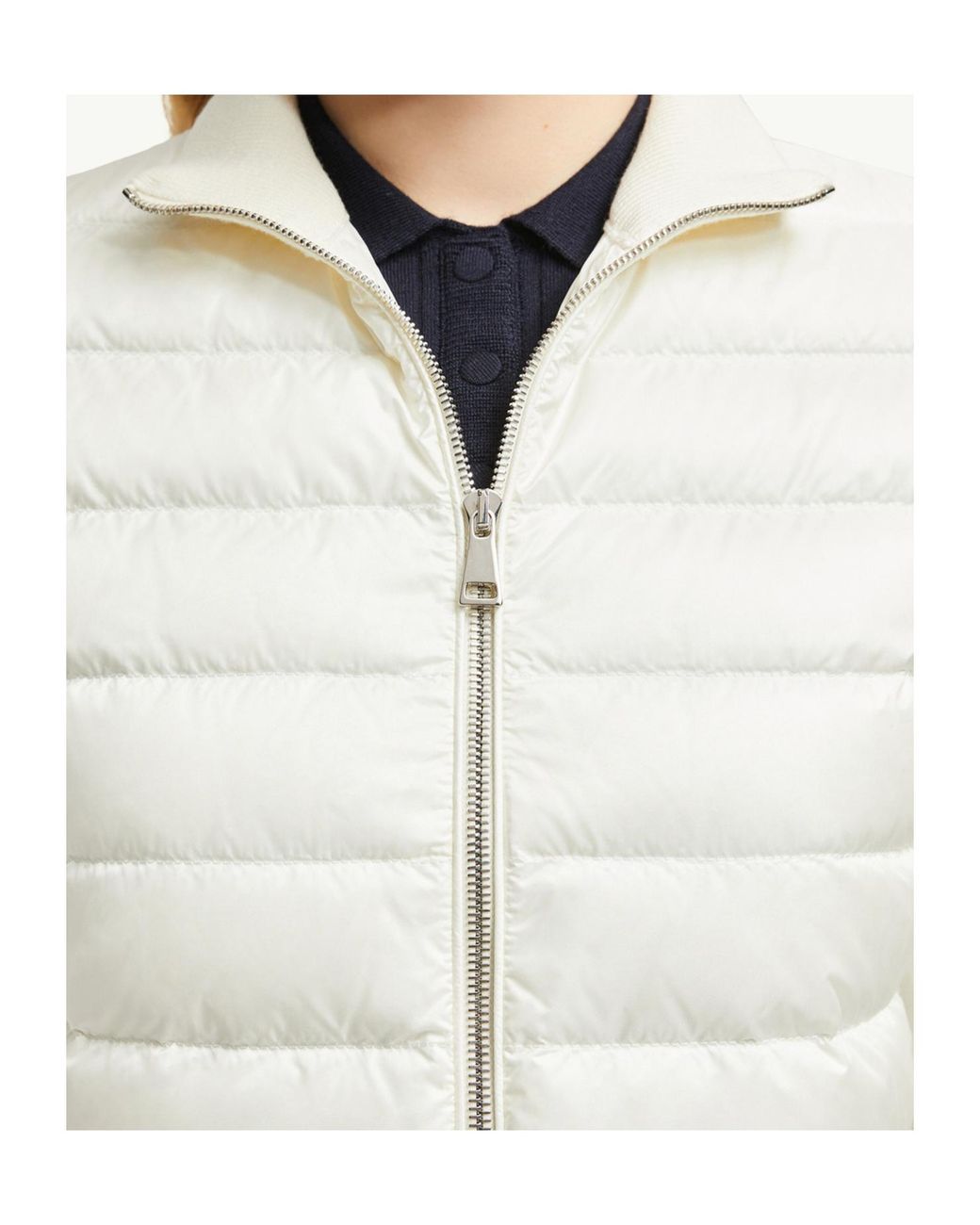 Moncler White Padded Zip-Up Cardigan