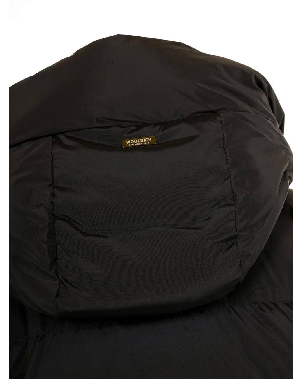 Woolrich Black Quilted Hooded Coat