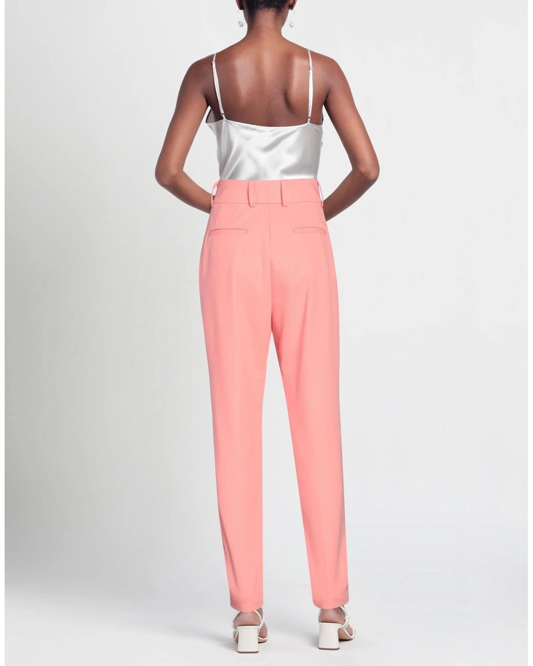 Dolce & Gabbana Pink Solid Color Twill Stretch Pants