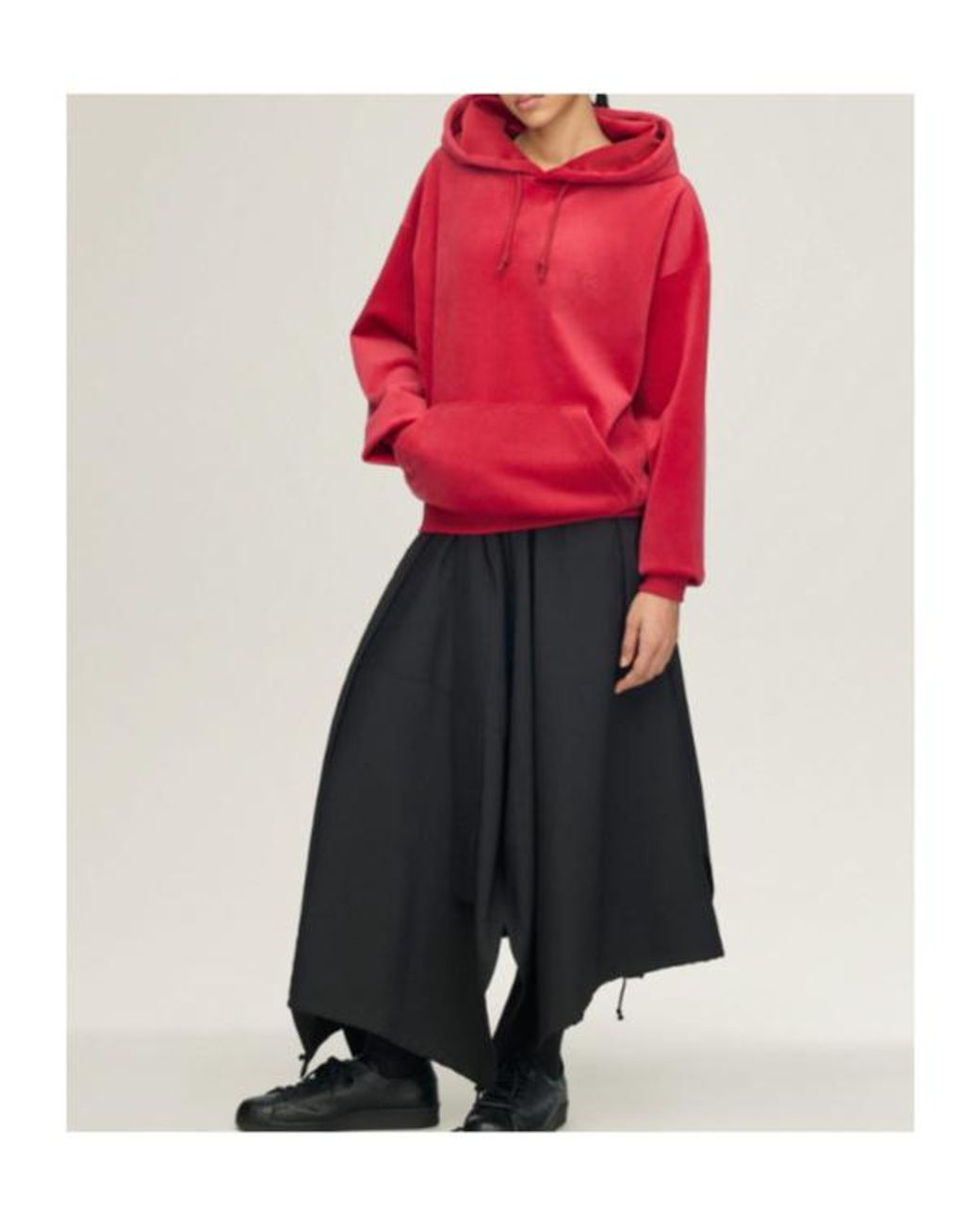 Y-3 Red Logo Fleece Hoodie for men