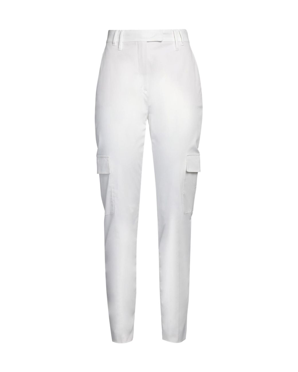 Max Mara White Solidcolor Stretch Fabric Pants